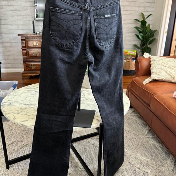 Rolla's Women's Black Duster High Rise Dusters Bootcut Jeans Size 24 - Picture 2 of 7